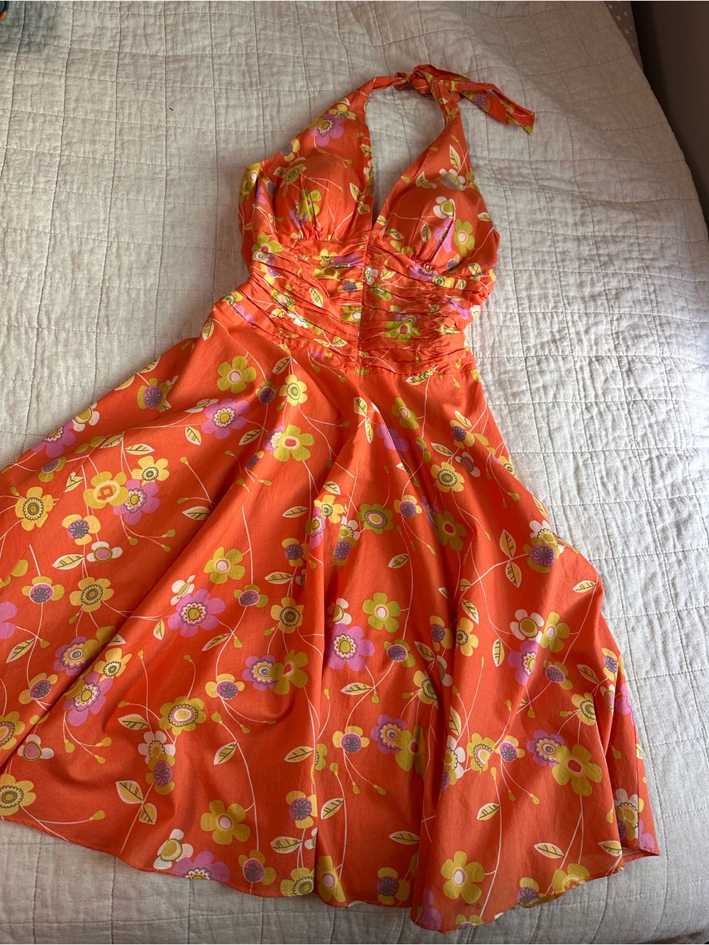 Citrus floral Italian midi dress